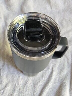 30 Oz. Yeti Gray Travel Mug with Handle and Clear Lid